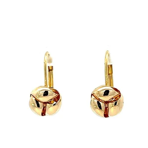 18k Yellow Gold Knotted Lever Back Earrings Image 2 Arezzo Jewelers Elmwood Park, IL