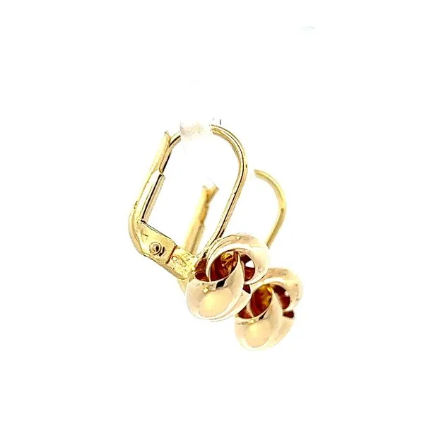 18k Yellow Gold Knotted Lever Back Earrings Image 3 Arezzo Jewelers Elmwood Park, IL