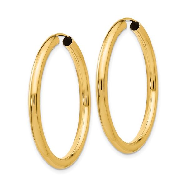 14K Yellow Gold 30mm Hoop Earrings Image 2 Arezzo Jewelers Elmwood Park, IL
