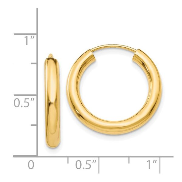 14K Yellow Gold 20mm Hoop Earrings Image 4 Arezzo Jewelers Elmwood Park, IL
