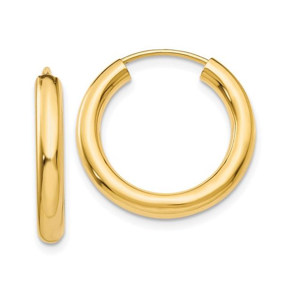 14K Yellow Gold 20mm Hoop Earrings Arezzo Jewelers Elmwood Park, IL