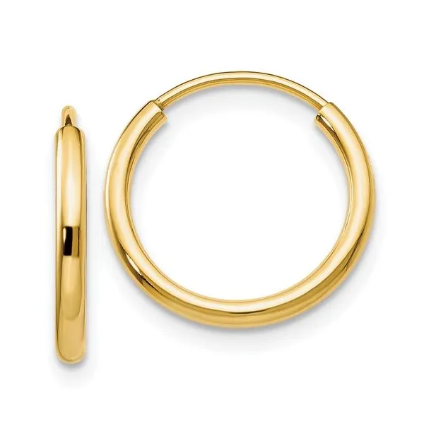 14K Yellow Gold 15mm Thin Hoop Earrings Arezzo Jewelers Elmwood Park, IL