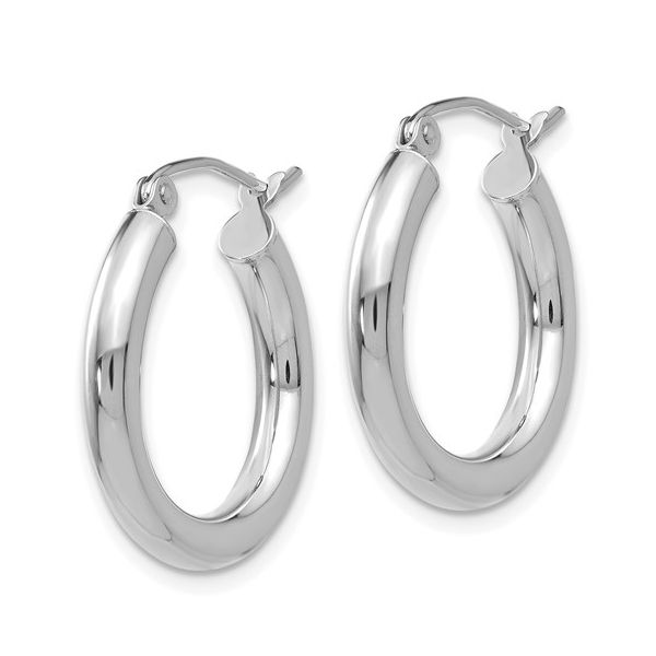 14K White Gold 22mm Hoop Earrings Image 2 Arezzo Jewelers Elmwood Park, IL