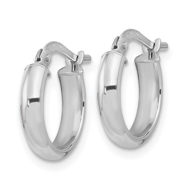 14k White Gold Small Hoop Earrings Image 2 Arezzo Jewelers Elmwood Park, IL