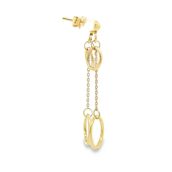 18K Yellow Gold Open Circle Dangle Earrings Image 3 Arezzo Jewelers Elmwood Park, IL