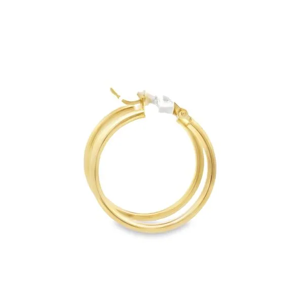 14K Yellow Gold 1 Inch -2mm Hoop Earrings Image 4 Arezzo Jewelers Elmwood Park, IL