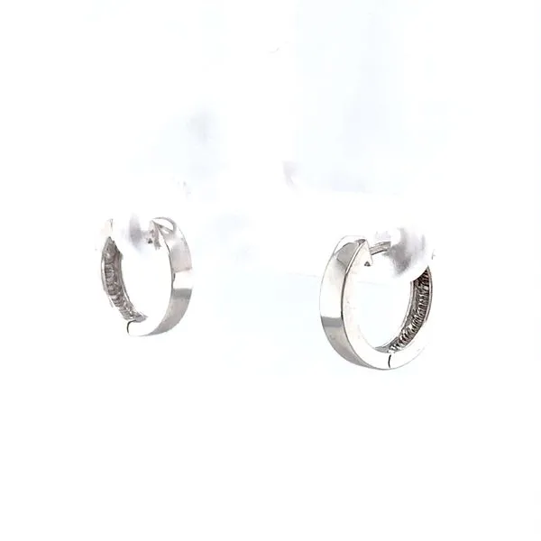 14k White Gold Huggie Earrings Image 3 Arezzo Jewelers Elmwood Park, IL
