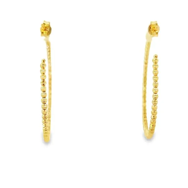 14K Yellow Gold 40mm Moon Cut Hoop Earrings Image 3 Arezzo Jewelers Elmwood Park, IL