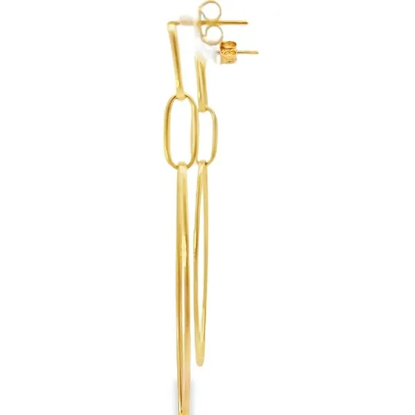 14K Yellow Gold Dangle Oval Link Earrings Image 2 Arezzo Jewelers Elmwood Park, IL