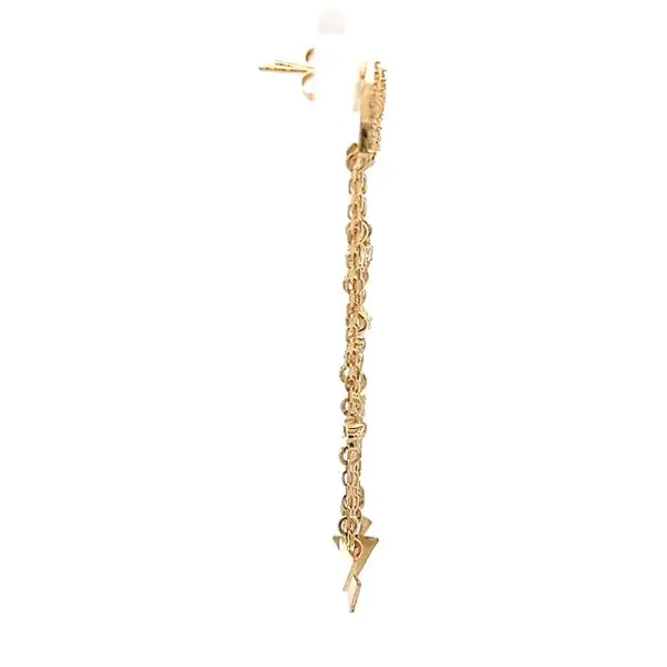 14K Yellow Gold CZ Star Dangle Earrings Image 2 Arezzo Jewelers Elmwood Park, IL