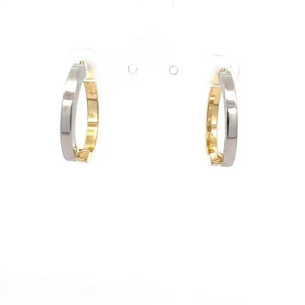 14 Karat Two Tone Fancy Hoop Gold Earrings Arezzo Jewelers Elmwood Park, IL