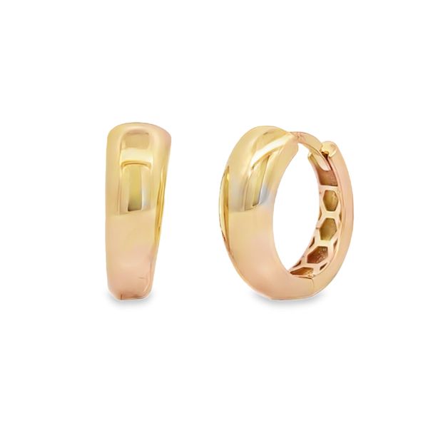 14K Yellow Gold 4.9mm Tapered Huggie Earrings Arezzo Jewelers Elmwood Park, IL