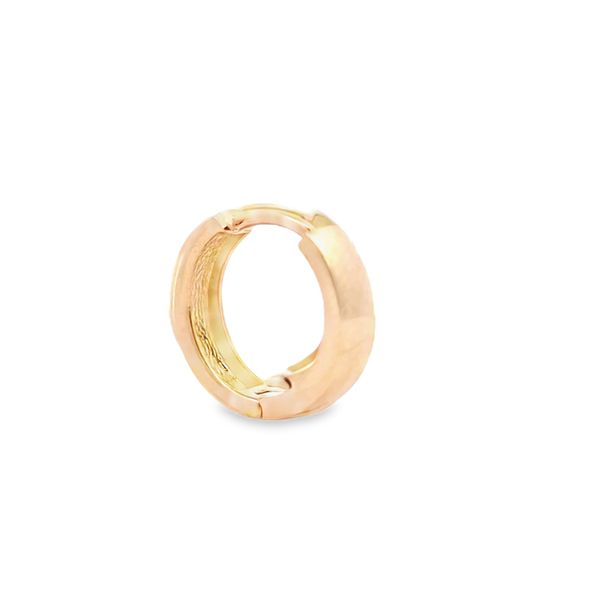 14k Yellow Gold Polished 3.4mm Huggie Earrings Image 3 Arezzo Jewelers Elmwood Park, IL