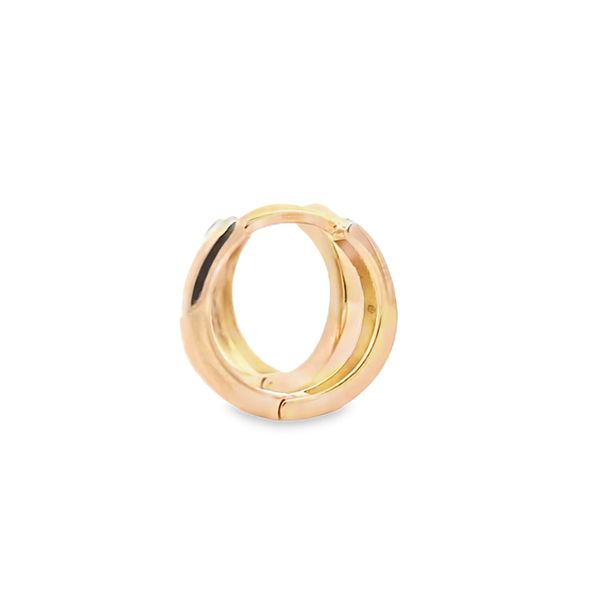 14k Yellow Gold Polished 3.4mm Huggie Earrings Image 4 Arezzo Jewelers Elmwood Park, IL