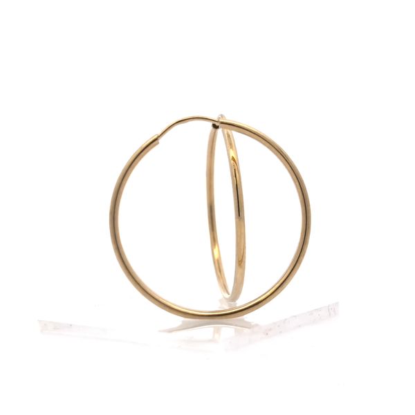 14k Yellow Gold 1.5mm Endless Hoop Earrings - 27mm Image 2 Arezzo Jewelers Elmwood Park, IL