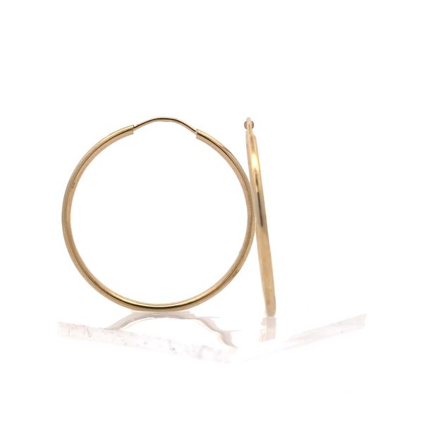 14k Yellow Gold 1.5mm Endless Hoop Earrings - 27mm Image 3 Arezzo Jewelers Elmwood Park, IL