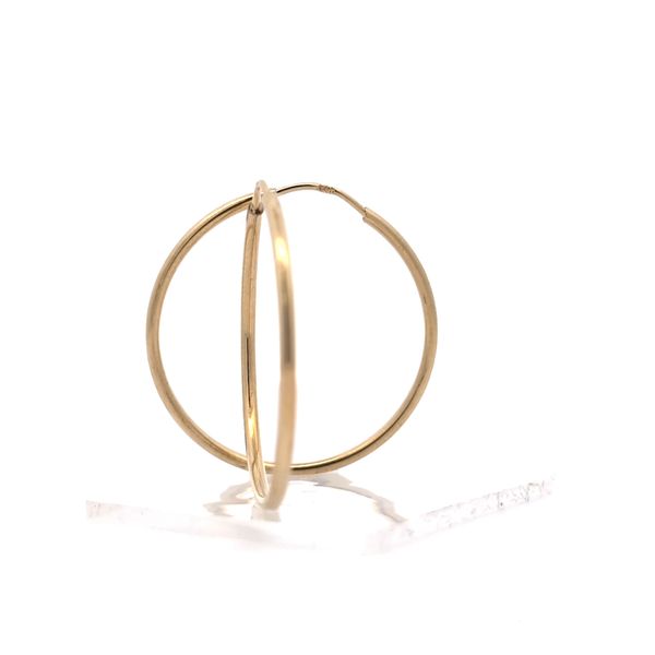 14k Yellow Gold 1.5mm Endless Hoop Earrings - 27mm Image 4 Arezzo Jewelers Elmwood Park, IL