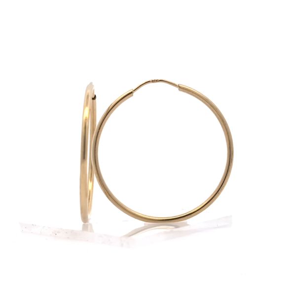 14k Yellow Gold 1.5mm Endless Hoop Earrings - 27mm Arezzo Jewelers Elmwood Park, IL