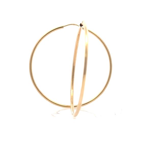 14k Yellow Gold 1.5mm Endless Hoop Earrings - 36mm Image 2 Arezzo Jewelers Elmwood Park, IL