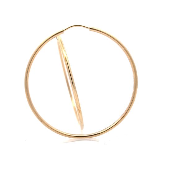 14k Yellow Gold 1.5mm Endless Hoop Earrings - 36mm Image 3 Arezzo Jewelers Elmwood Park, IL