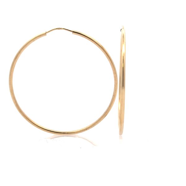 14k Yellow Gold 1.5mm Endless Hoop Earrings - 36mm Image 4 Arezzo Jewelers Elmwood Park, IL