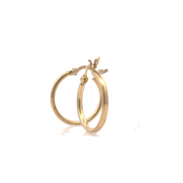 14k Yellow Gold 2mm Classic Hoop Earrings - 19.3mm Image 3 Arezzo Jewelers Elmwood Park, IL