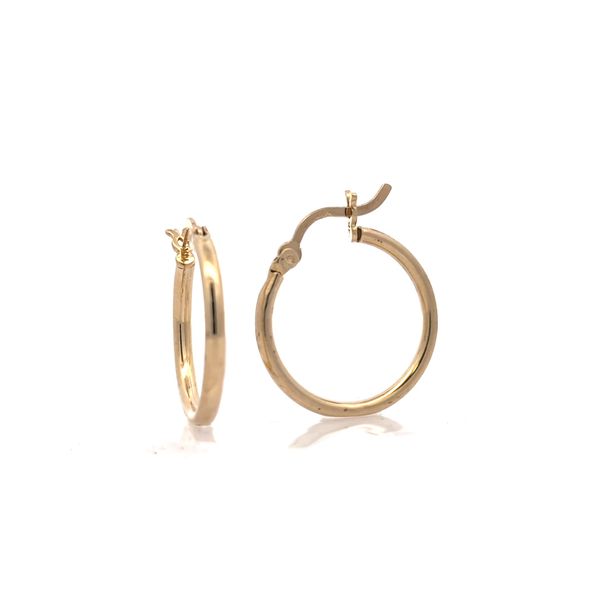 14k Yellow Gold 2mm Classic Hoop Earrings - 19.3mm Arezzo Jewelers Elmwood Park, IL