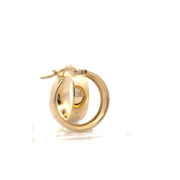 14K Yellow Gold 6mm Wide Flat Hoop Earrings - 20mm Image 3 Arezzo Jewelers Elmwood Park, IL