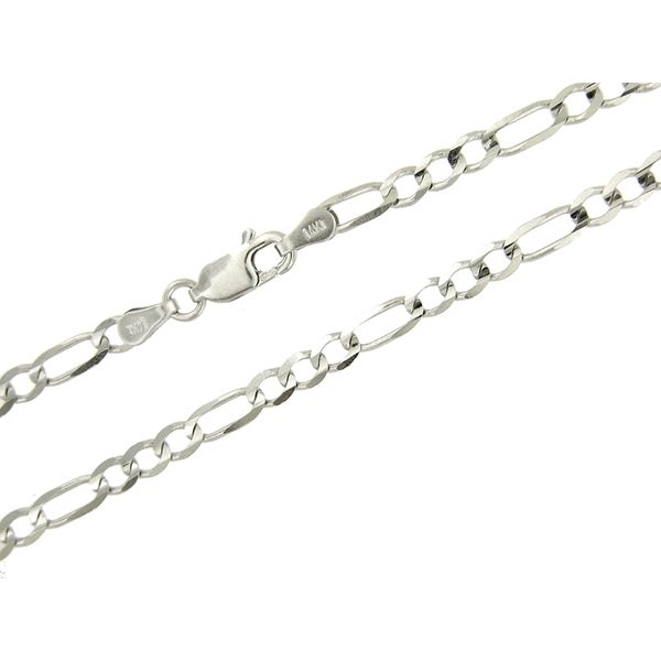 14k White Gold Figaro Chain - 20