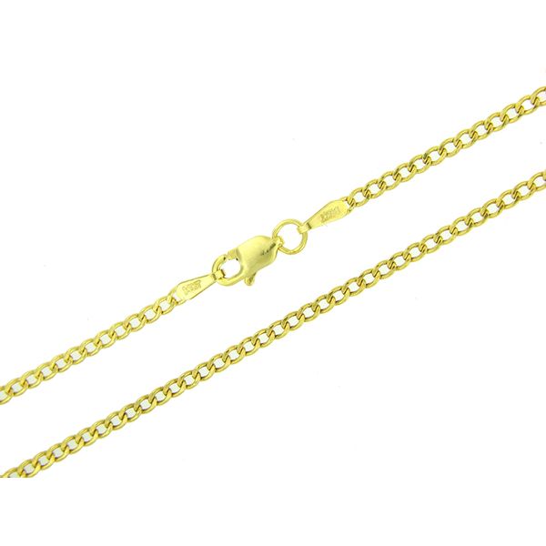 14k Yellow Gold Hollow Curb Chain - 20