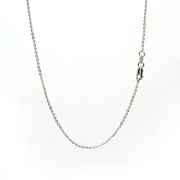 14k White Gold Rolo Pendant Chain - 18