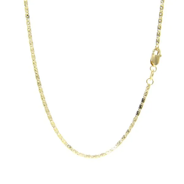 14k Yellow Gold Mirror Link Chain - 18