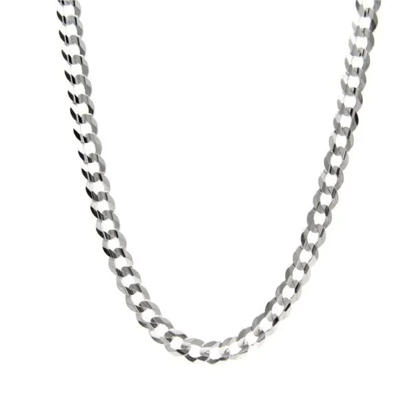 14k White Gold Curb Chain - 22