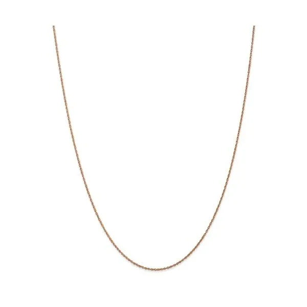 14k Rose Gold .8mm Light-Baby Rope Chain - 16