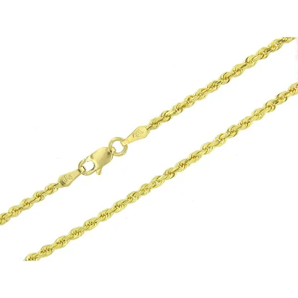 14k Yellow Gold Solid 2mm Rope Chain - 20