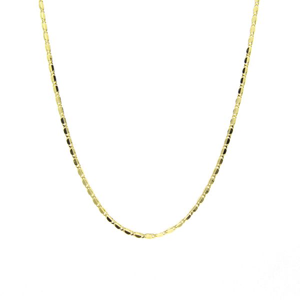 18k Yellow Gold Flat Link Pendant Chain Arezzo Jewelers Elmwood Park, IL