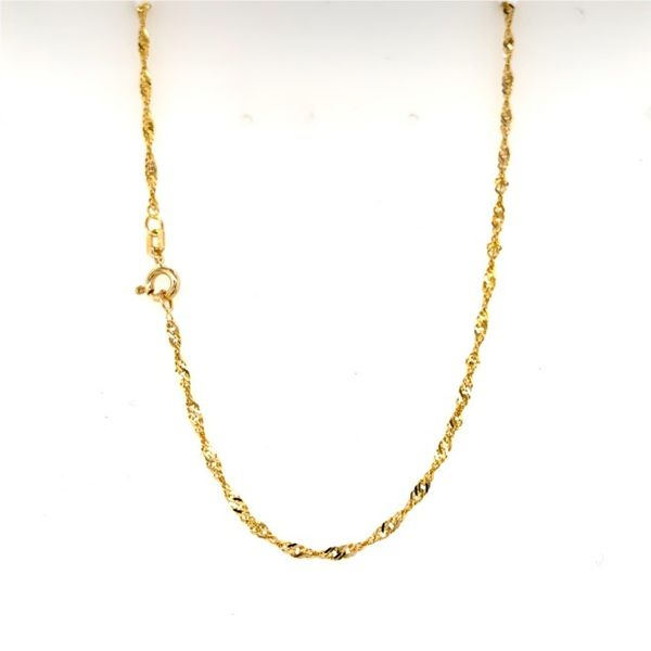 14k Yellow Gold Singapore Link Chain, 18