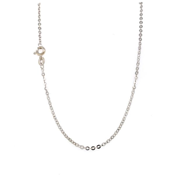 18k White Gold Cable Link Chain, 24