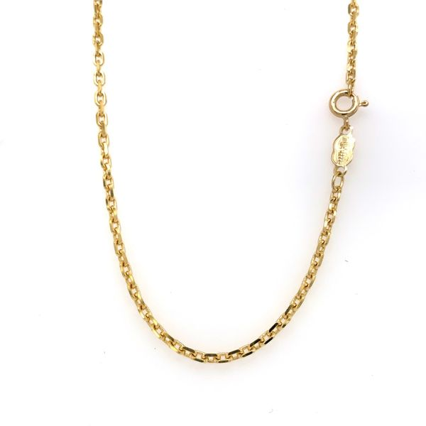 18k Yellow Gold Solid Link Chain, 20