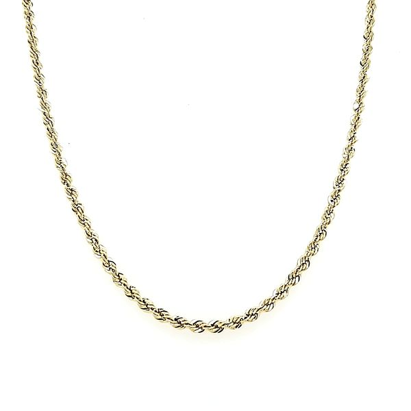 14k Yellow Gold Hollow Rope Chain, 24