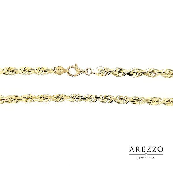 14k Yellow Gold 5mm D/C Rope Chain, 24