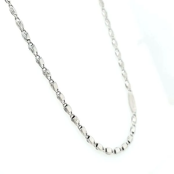 18k White Gold Fancy Anchor Link Chain Image 2 Arezzo Jewelers Elmwood Park, IL