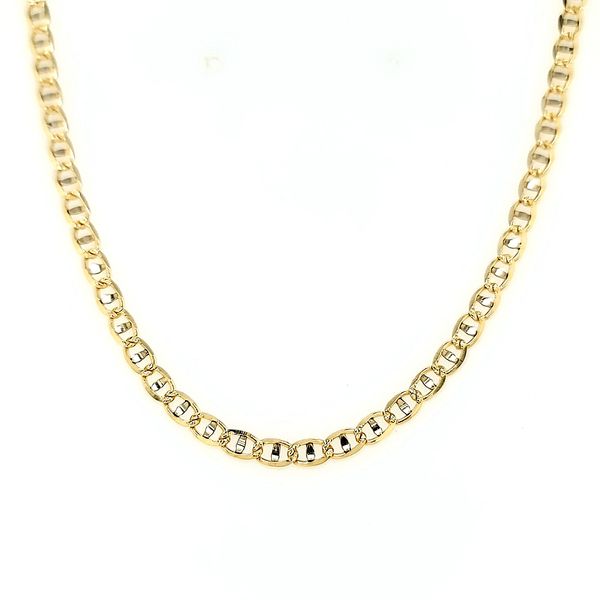 14k Two-Tone 3.5mm Diamond-Cut Gucci Link Chain Arezzo Jewelers Elmwood Park, IL