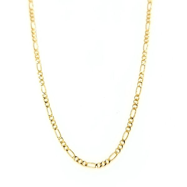 14k Yellow Gold 2mm Hollow Figaro Link Chain Arezzo Jewelers Elmwood Park, IL