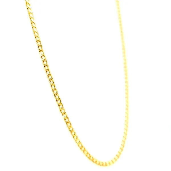 18k Yellow Gold Solid Curb Chain, 24