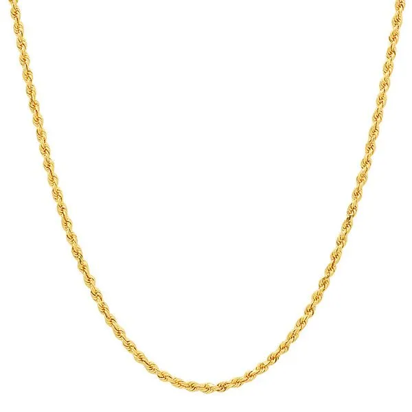 14k Yellow Gold 2.9mm Solid Rope Chain, 22