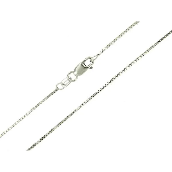 14k White Gold Thin Box Chain, 24