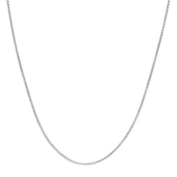 14k White Gold Thin Box Chain, 24