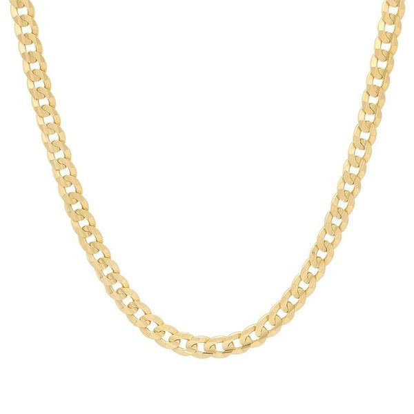 14k Yellow Gold 4.5mm Flat Curb Chain Arezzo Jewelers Elmwood Park, IL