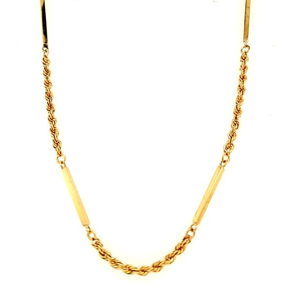 14k Yellow Gold Diamond Cut Rope Chain with Bars Arezzo Jewelers Elmwood Park, IL